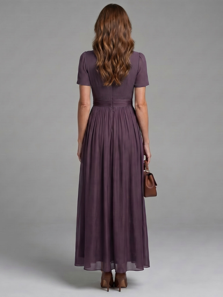 Amalia | Vestido Maxi con Escote en Forma de Llave y Cintura Fruncida