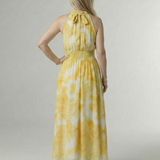Constanza | Vestido Midi con Cuello Halter Fruncido