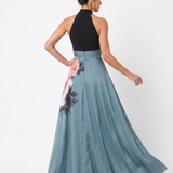 Ángela | Vestido Maxi de Falda Floral con Escote Halter