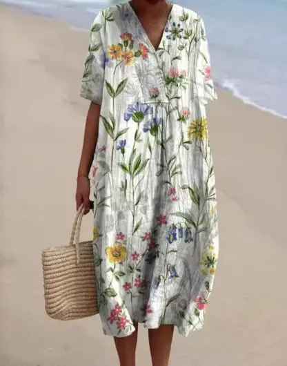 Lina | Vestido Vintage con Estampado Floral