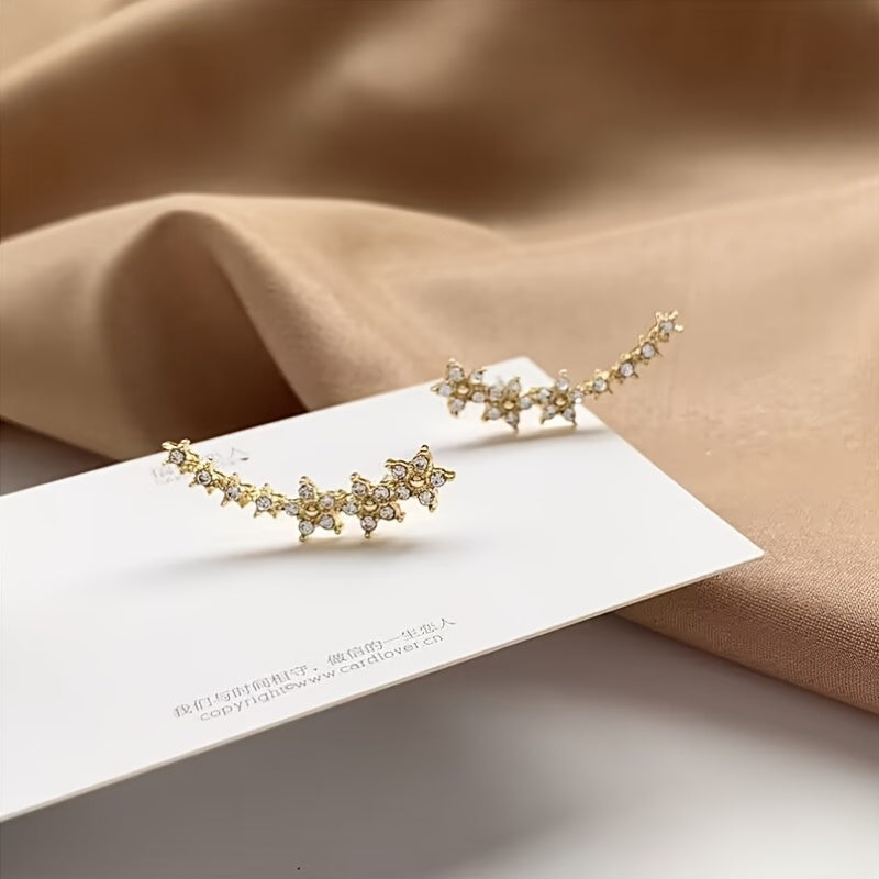 Valeria™ – Pendientes Trepadores de Brillo Floral
