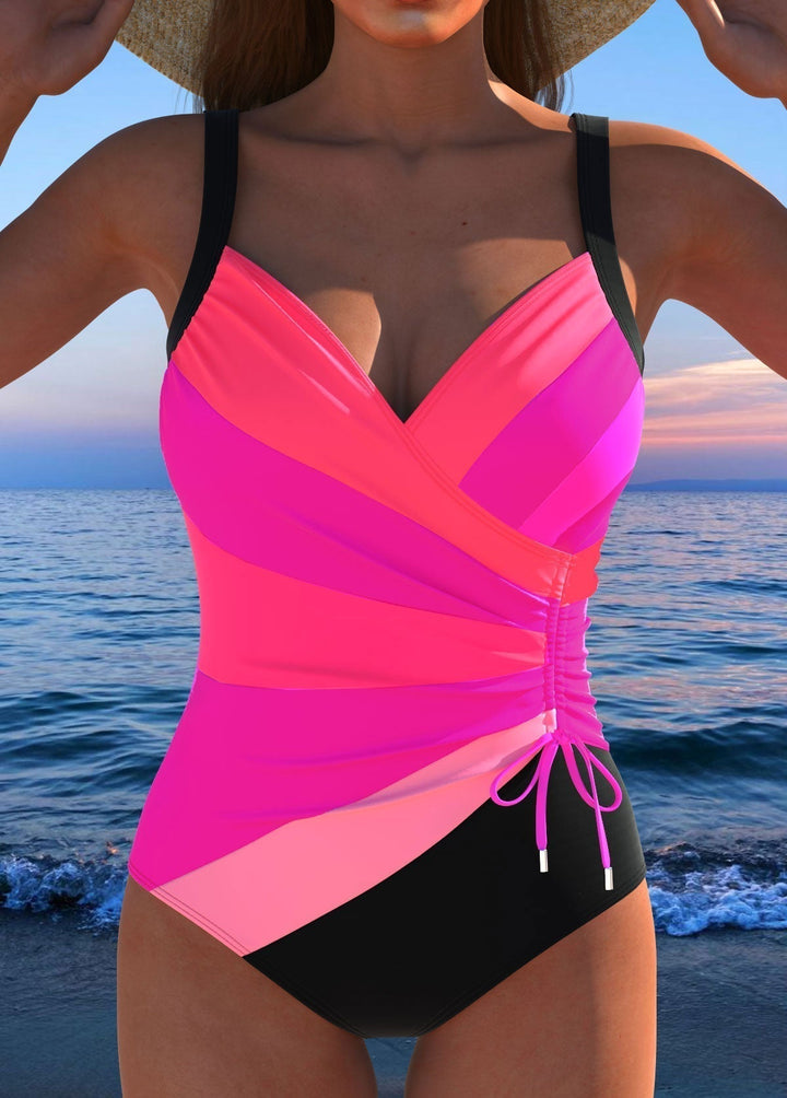 Bañador drapeado estampado para mujer