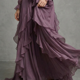 Gabriela | Vestido Maxí Ruffle con Cuello de Lazo