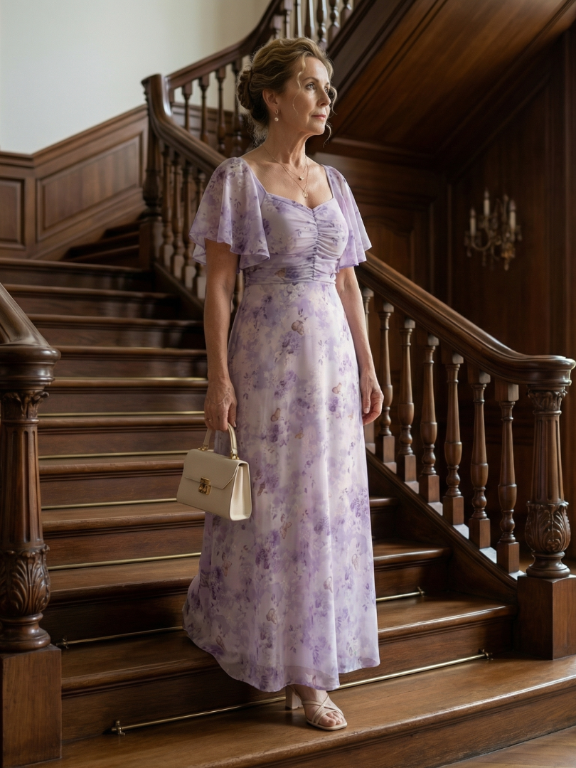 Victoria | Vestido Midi con Mangas Flutter