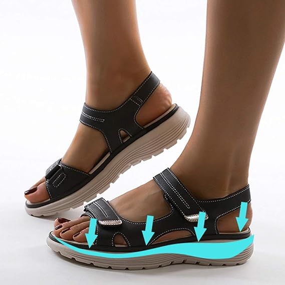 Sandalia ortopédica con velcro para mujer