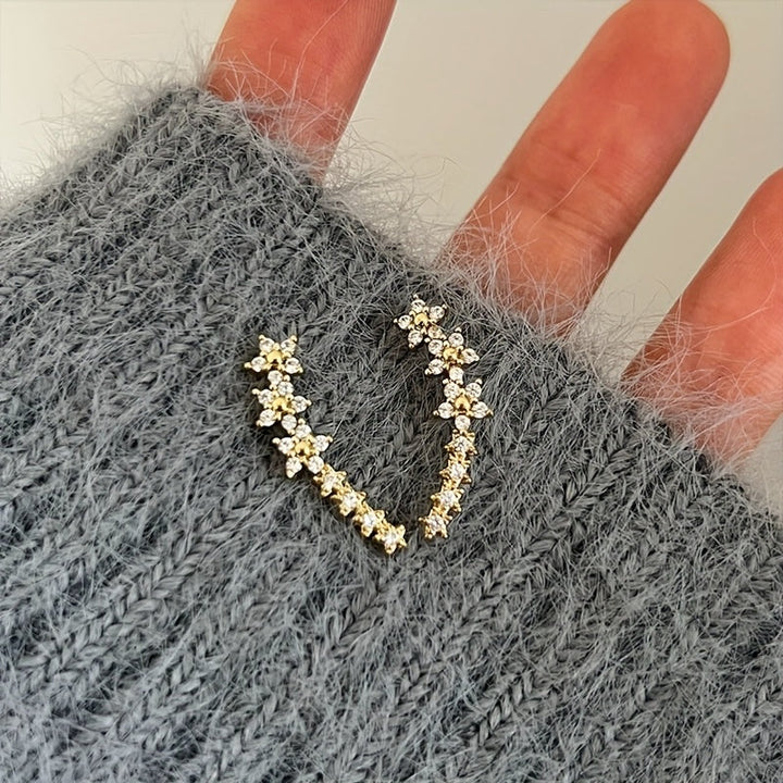 Valeria™ – Pendientes Trepadores de Brillo Floral