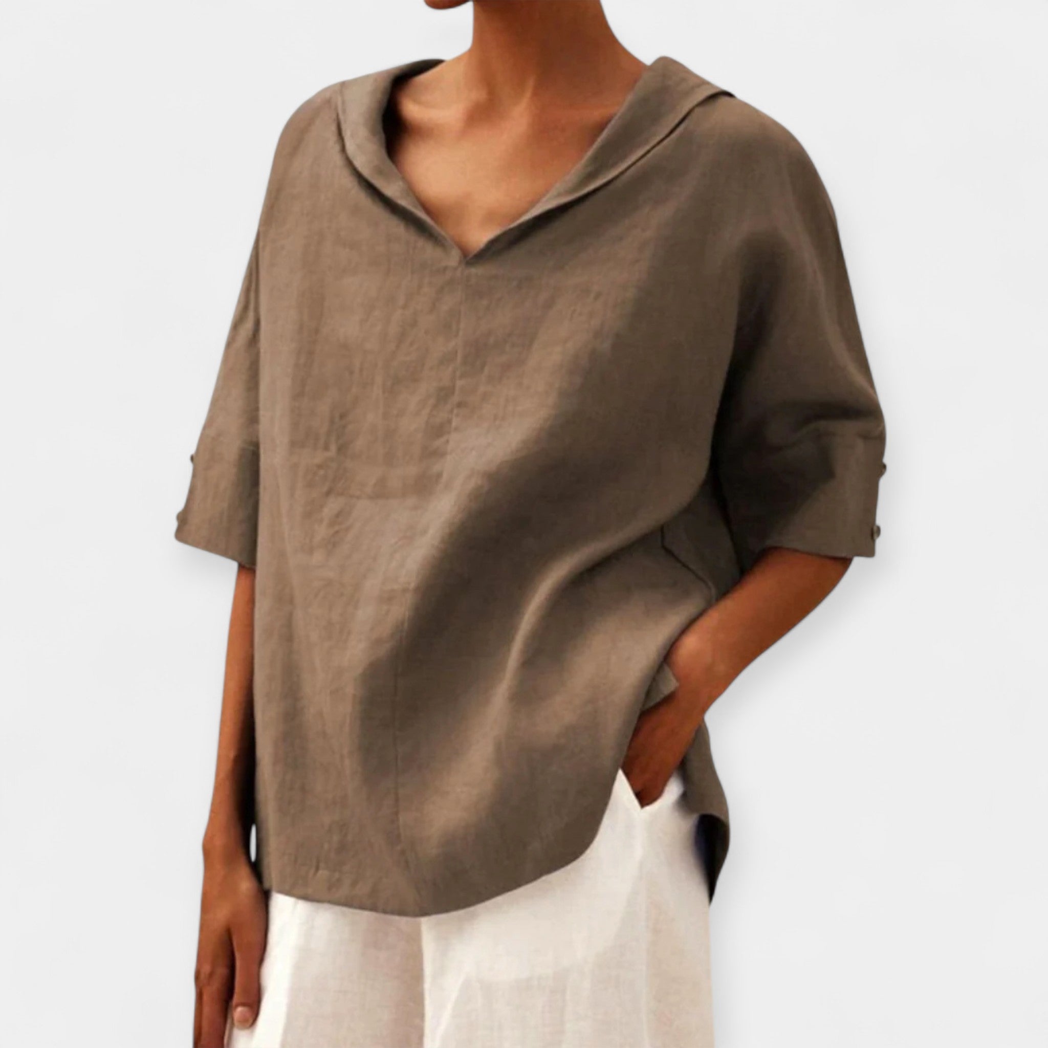 Relaxed Fit Linen Blouse