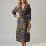 Soledad | Vestido Midi Envueltos Natural