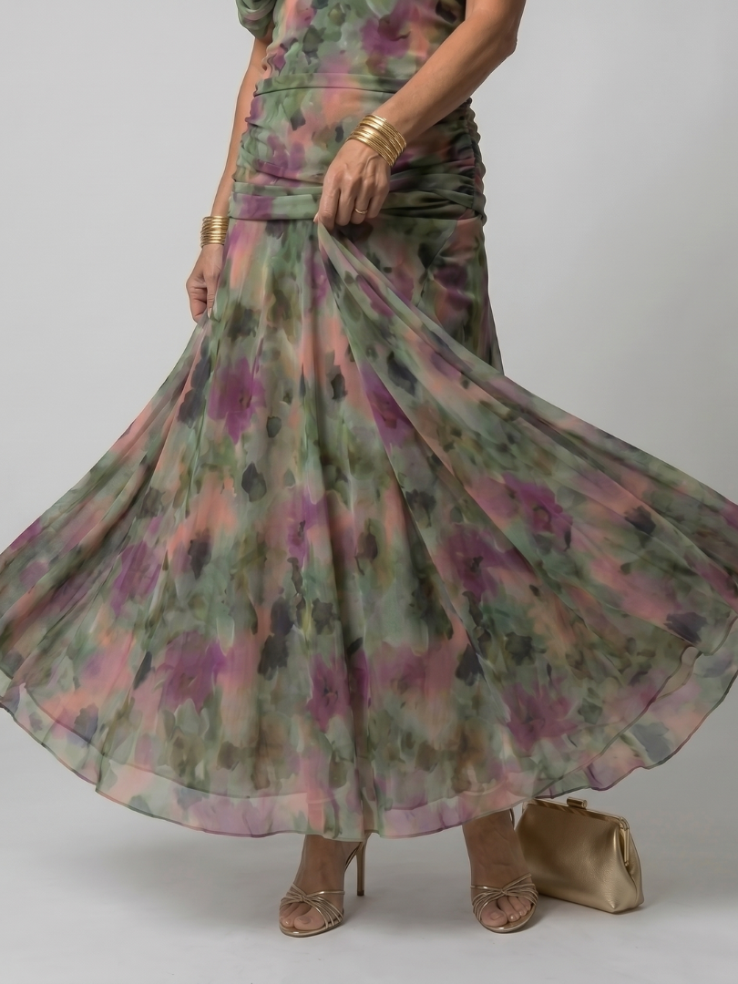 Marisol | Vestido Midi Off Shoulder con Fluidez