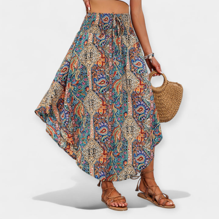 Falda midi Lilleline de cintura alta