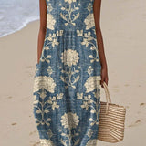 Rowena - Vestido de Verano con Estampado Floral Retro