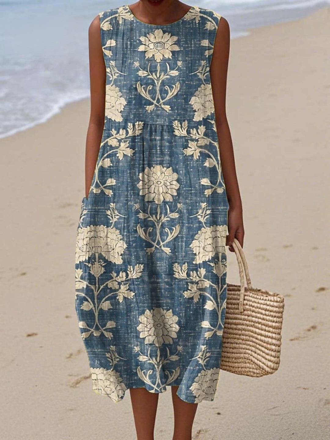 Rowena - Vestido de Verano con Estampado Floral Retro