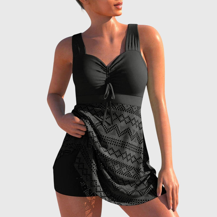 Tankini turquesa con falda integrada para mujer