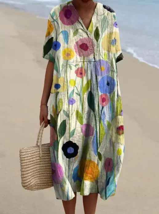 Margaret - Vestido Lliviano con Estampado Floral Brillante