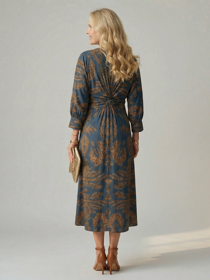 Soledad | Vestido Midi Envueltos Natural