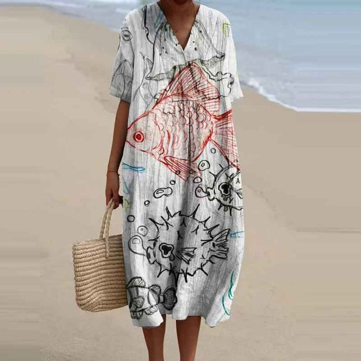 Amanda - Vestido Vintage con Estampado Animal