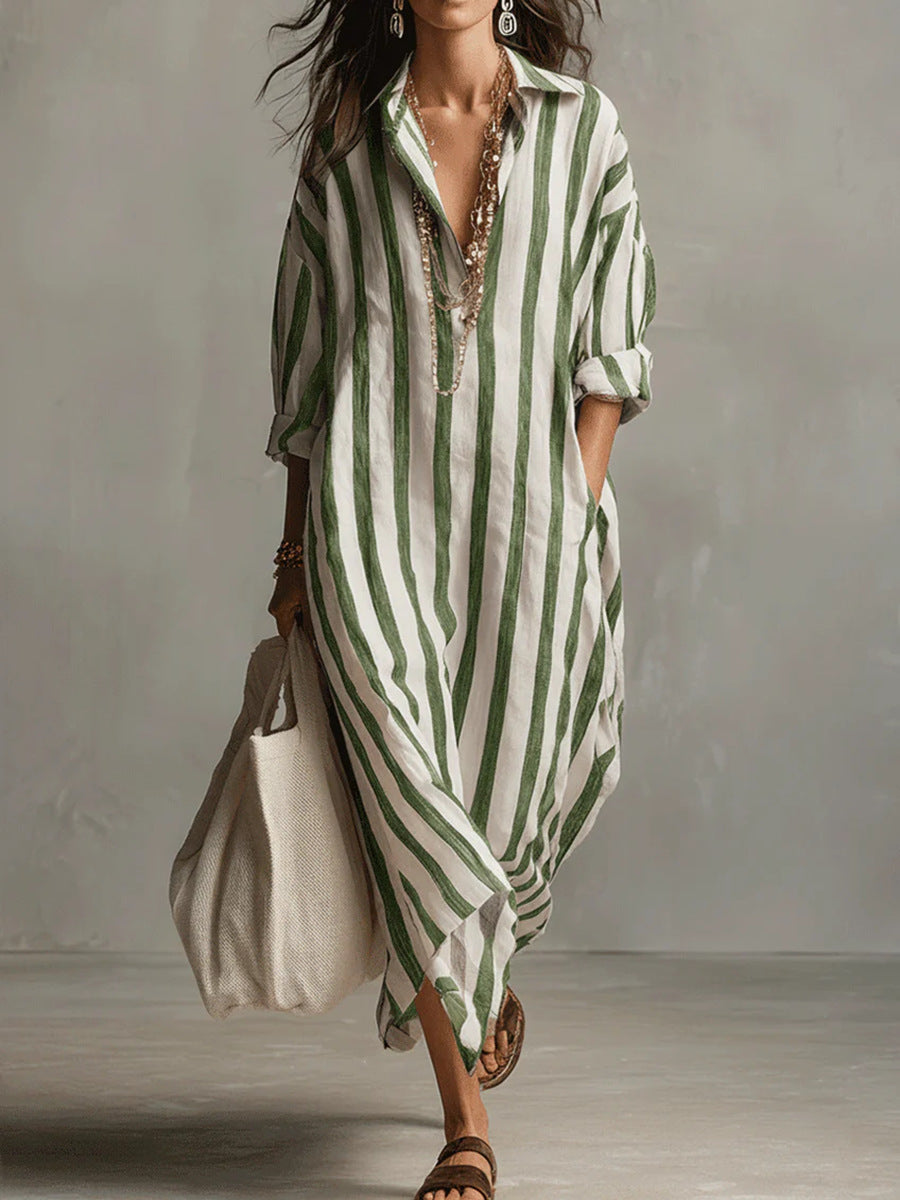 Paula™ Vestido Maxi a Rayas para Mujer
