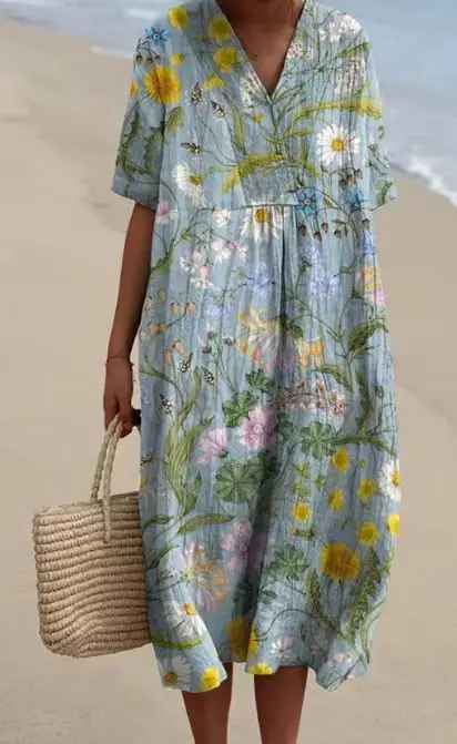 Margaret - Vestido Lliviano con Estampado Floral Brillante