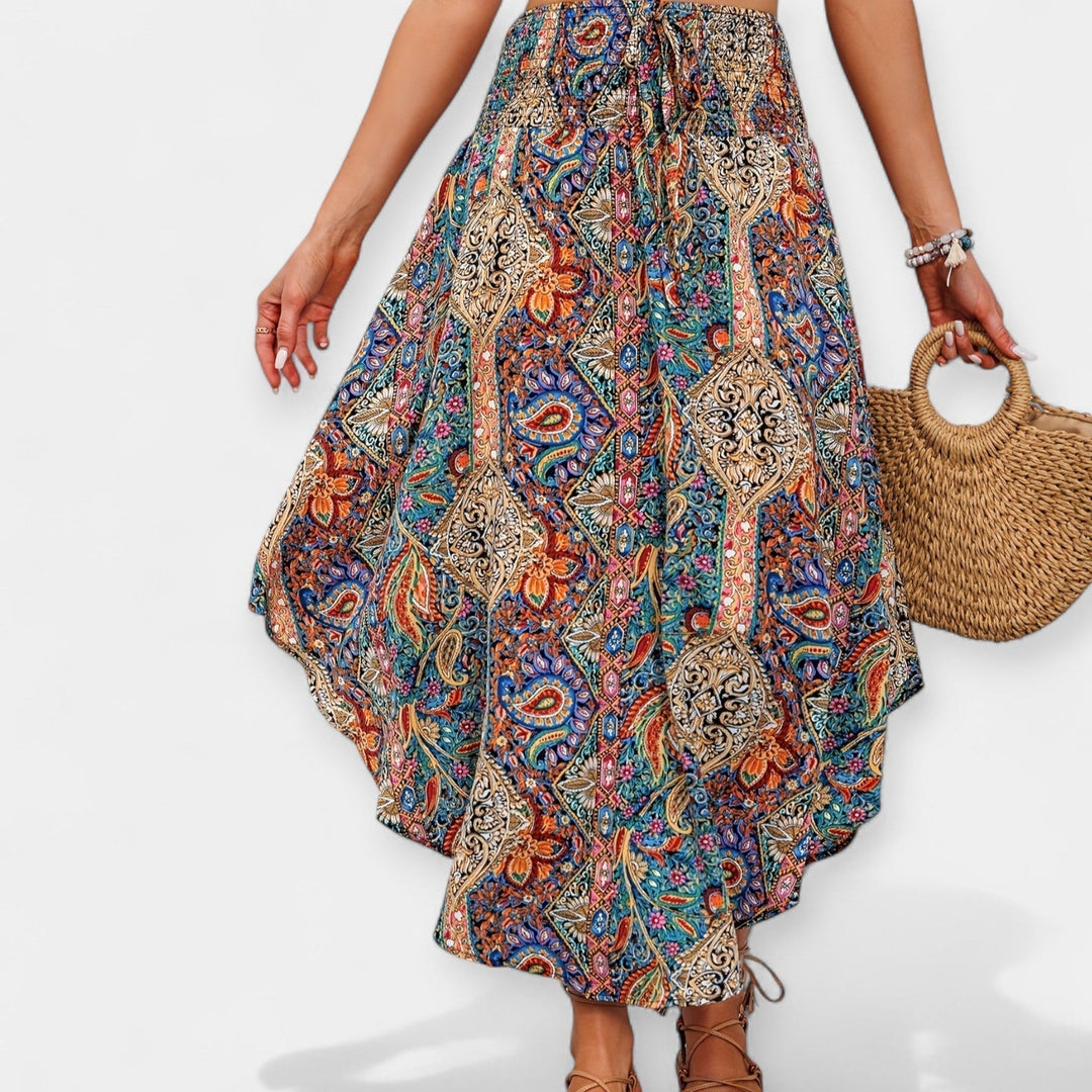 Falda midi Lilleline de cintura alta