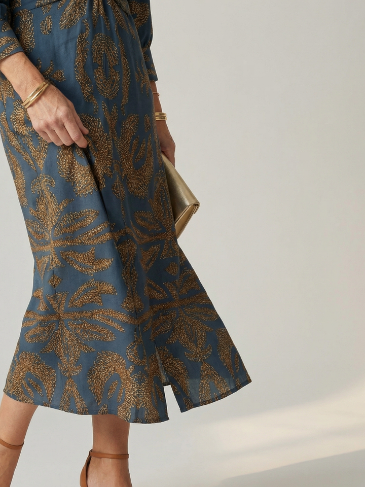 Soledad | Vestido Midi Envueltos Natural
