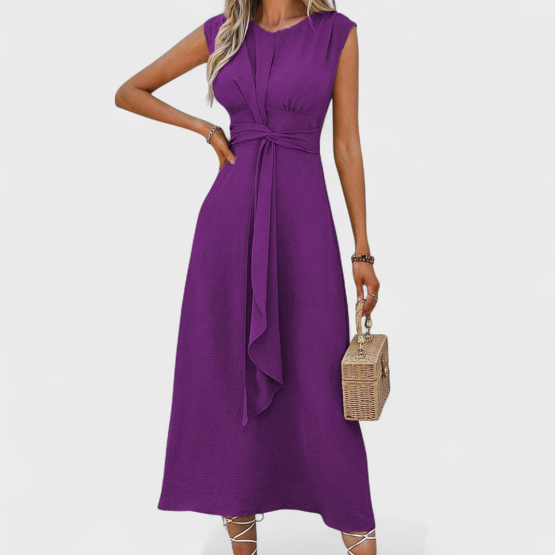 Vestido Emilia™ Maxi sin Mangas Cuello Redondo