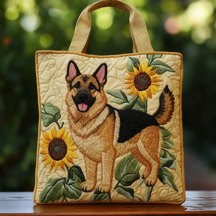 Bolso Artesanal - Pastor Alemán Floral