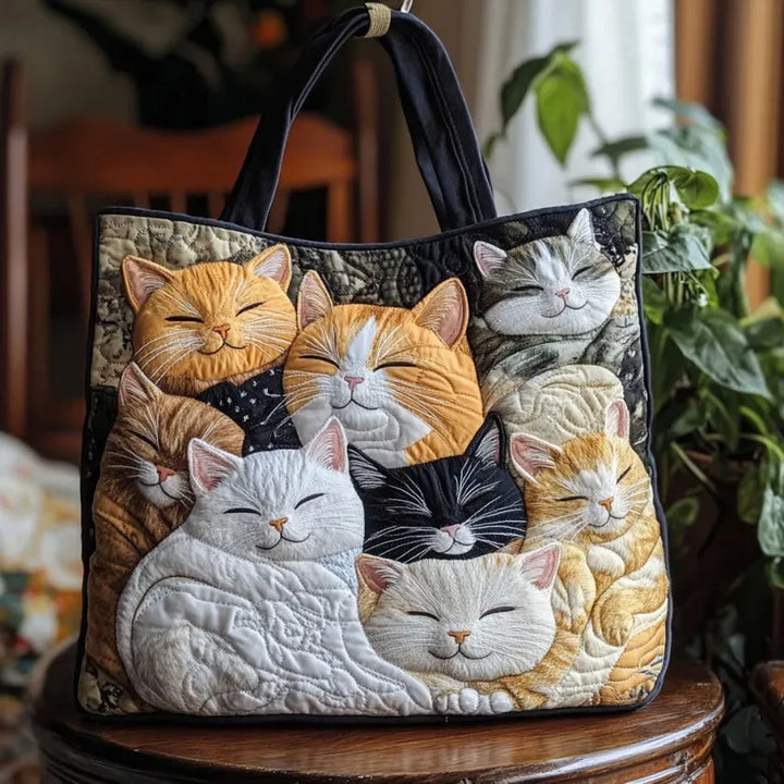 Bolso Artisanal Acolchado - Gatitos Dormidos