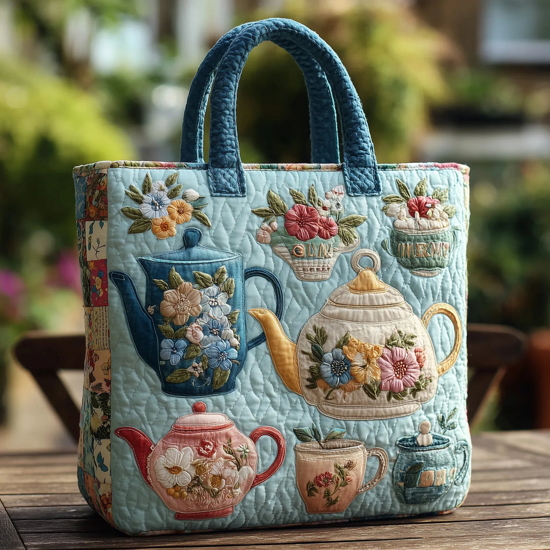 Bolso Acolchado - Floral y té