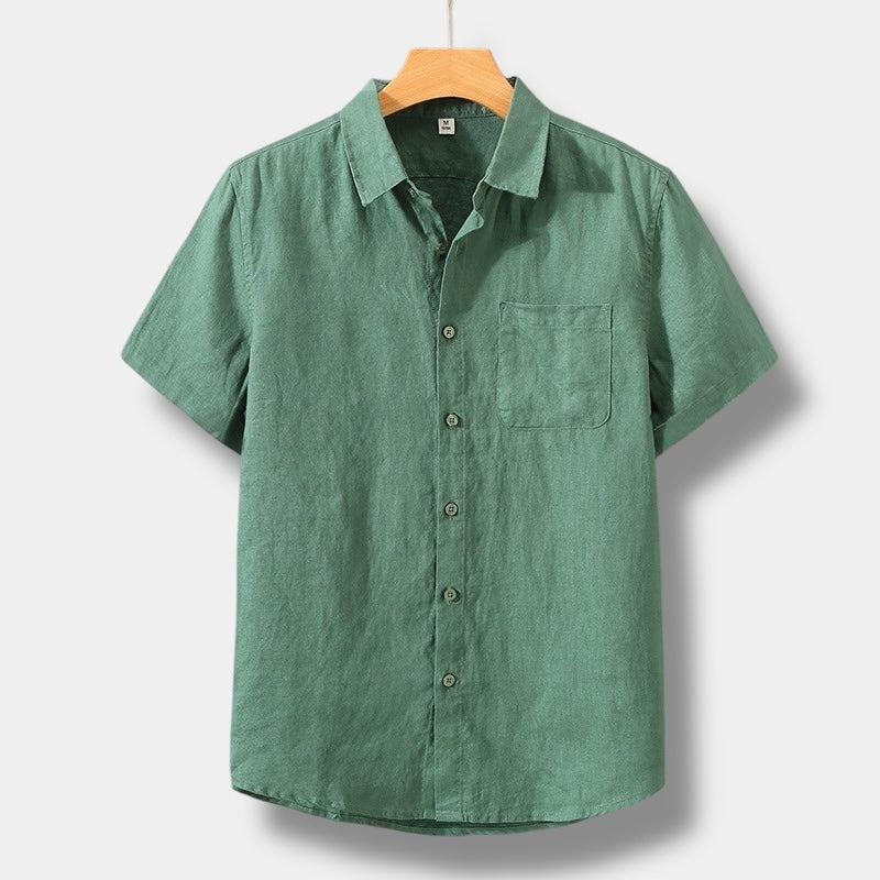 CAMISA DE DINERO ANTIGUO CON MANGAS CORTAS