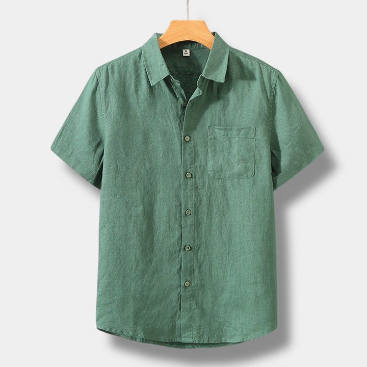 CAMISA DE DINERO ANTIGUO CON MANGAS CORTAS