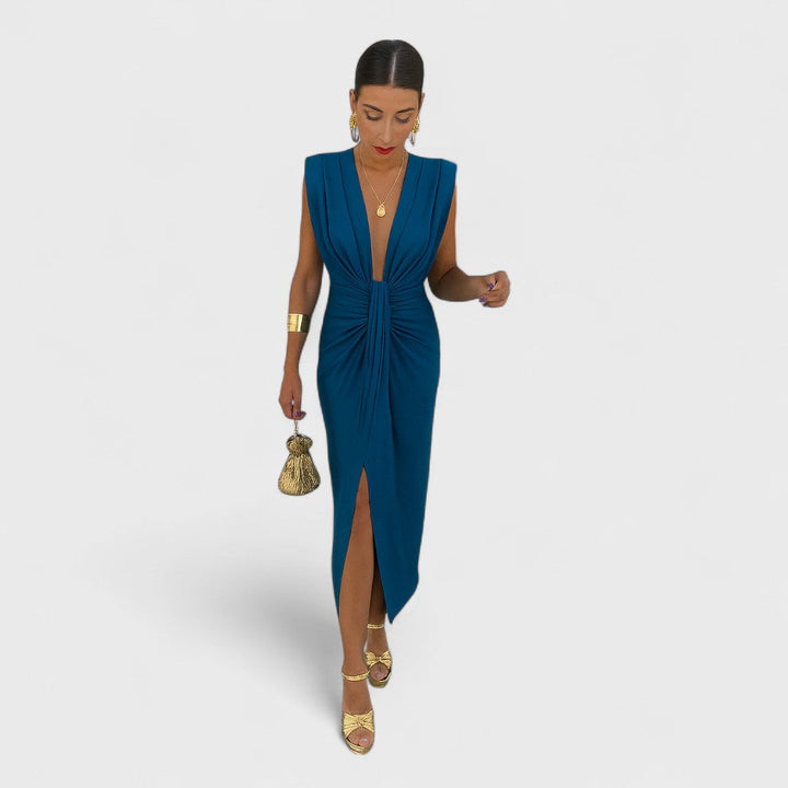 Vestido Júlia™ Escote Abierto Plisado