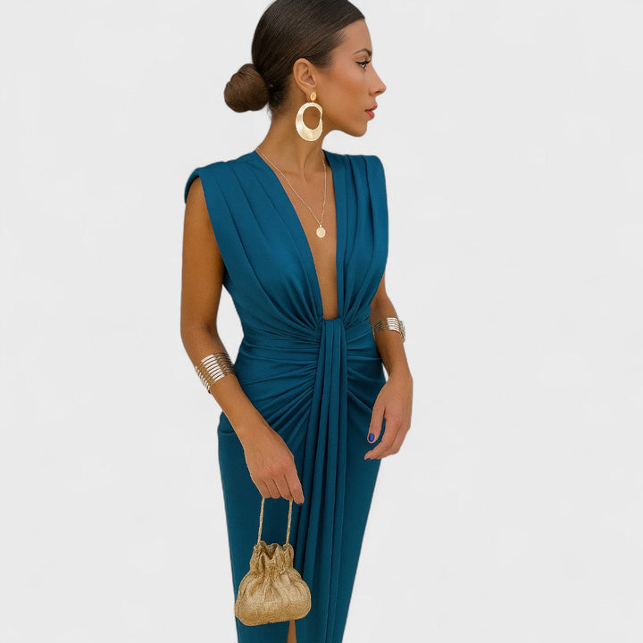 Vestido Júlia™ Escote Abierto Plisado