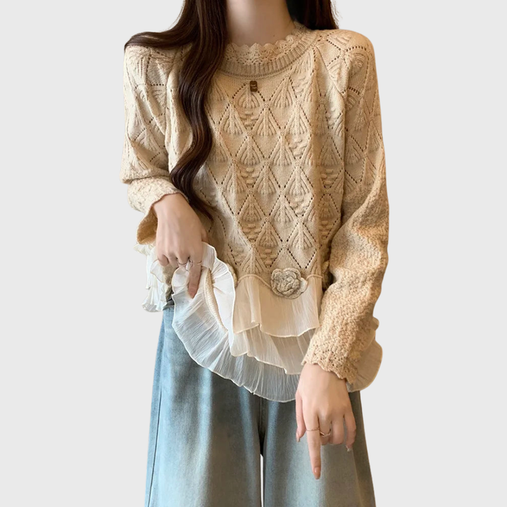 Elina – Suéter elegante con detalles de encaje