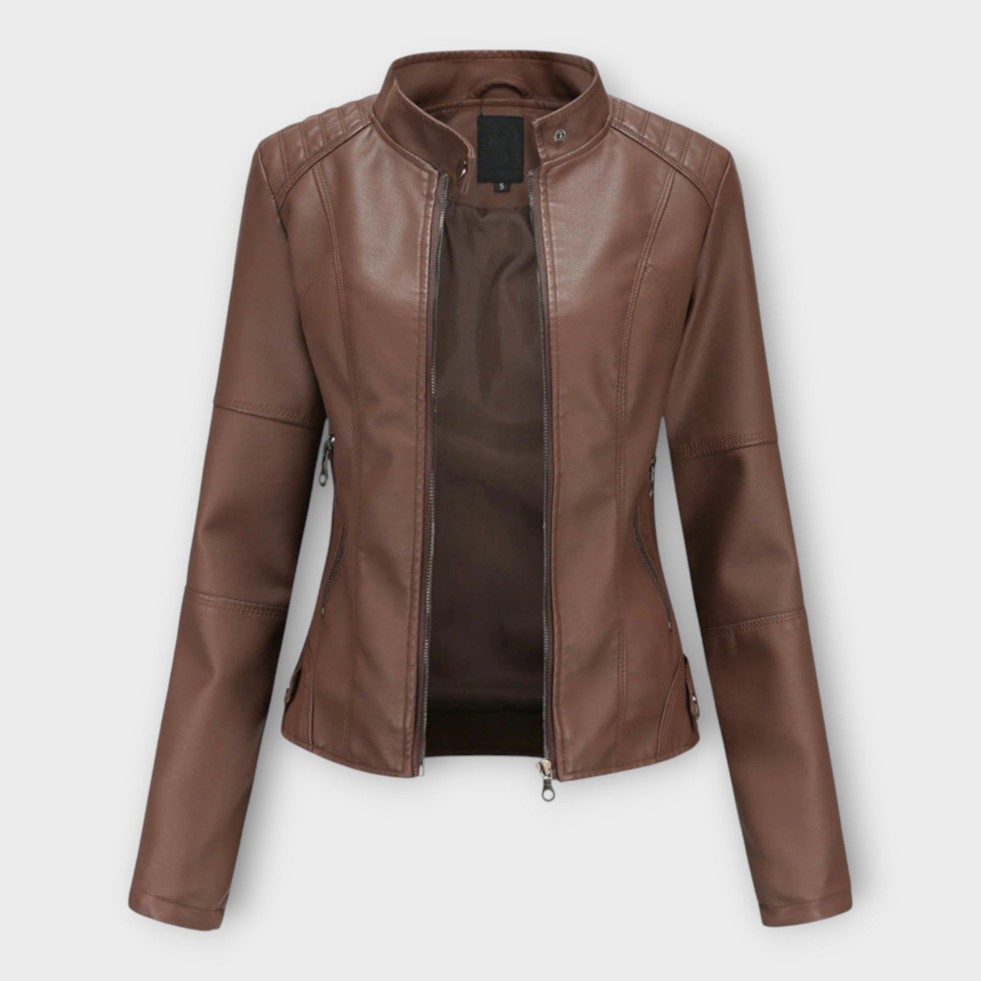 Sleek Leather Jacket with Contemporary Design and Timeless Appeal