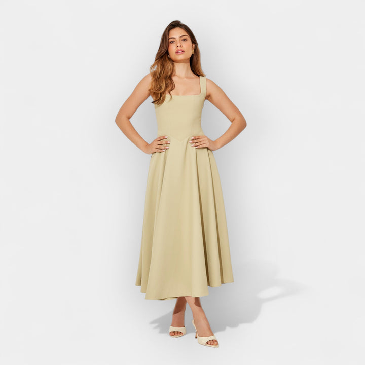Vestido Midi Corte A Elegante