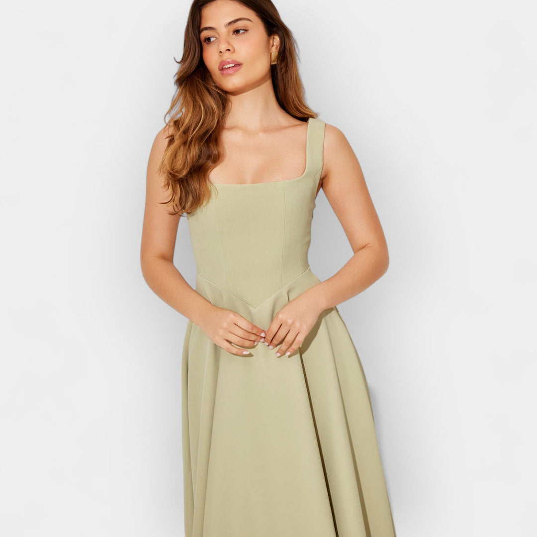 Vestido Midi Corte A Elegante
