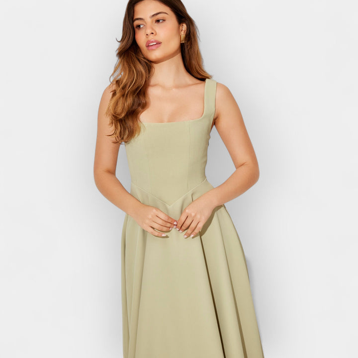 Vestido Midi Corte A Elegante