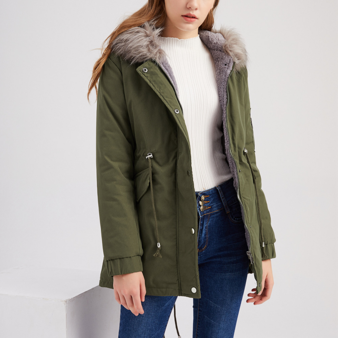MARINA™ | Cozy Velvet-Trimmed Parka
