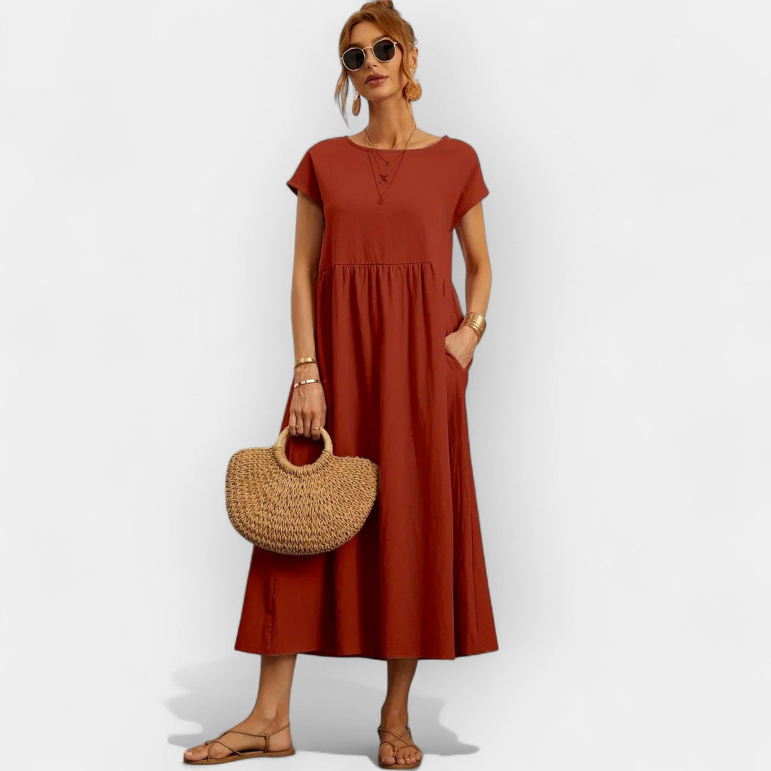Vestido Fluido con Bolsillos