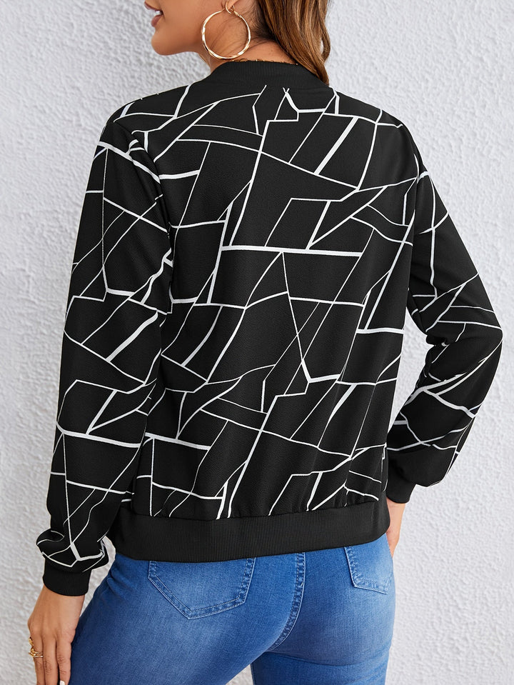 MILA™ | Artistic Print Zip-Up Jacket