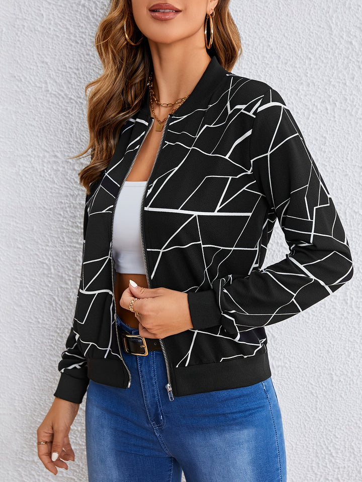MILA™ | Artistic Print Zip-Up Jacket