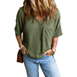 JANA™ | Top suelto con escote en V y bolsillos