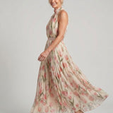 Esperanza | Vestido Midi Floral con Cuello Halter