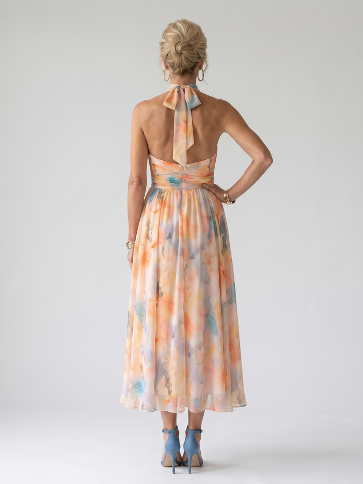 Elena | Vestido Midi con Halter Suave