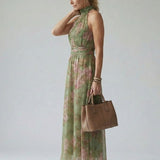 Dolores | Vestido Midi con Cuello Halter Fruncido