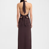 Vestido Largo de Fiesta con Cuello Abotonado