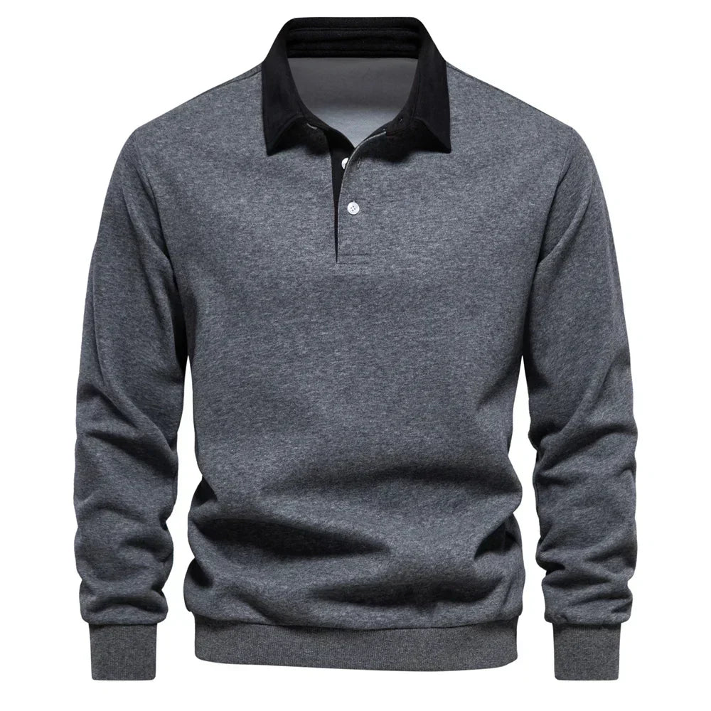 Suéter Polo Peeter Signature con Contraste Clásico