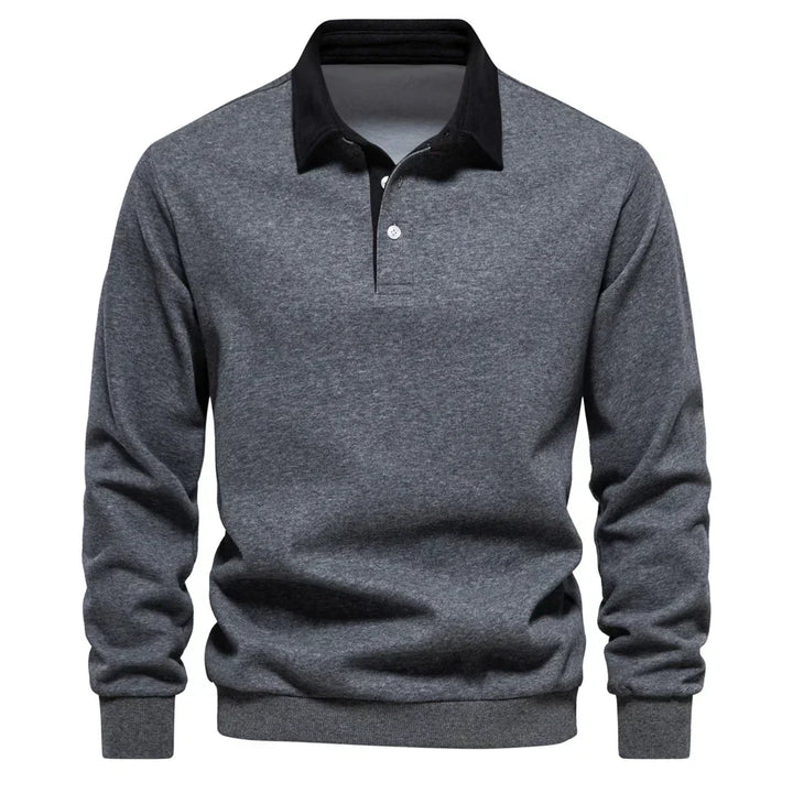 Suéter Polo Peeter Signature con Contraste Clásico