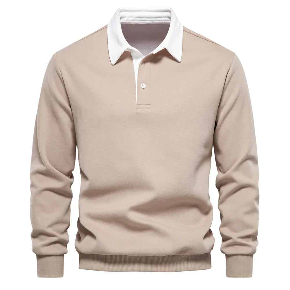 Suéter Polo Peeter Signature con Contraste Clásico