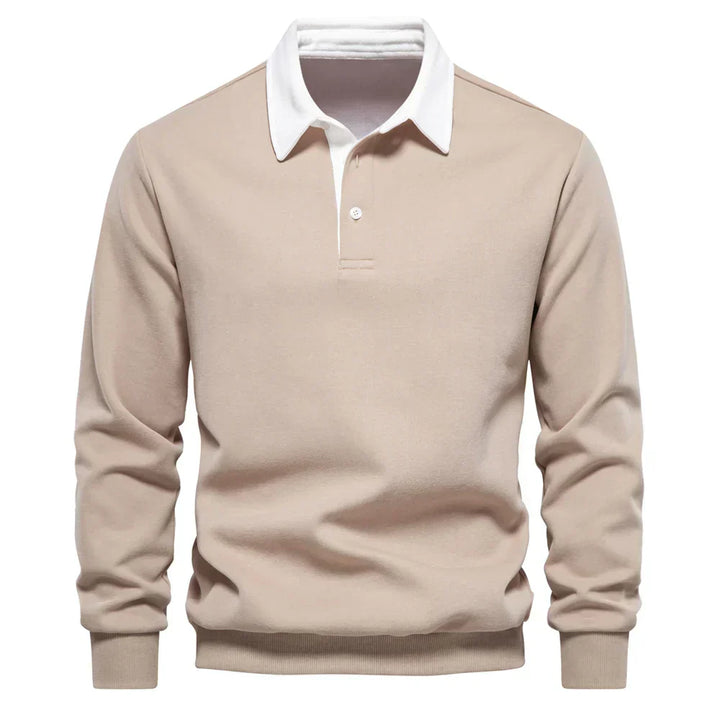 Suéter Polo Peeter Signature con Contraste Clásico